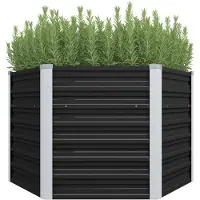 vidaXL Lit surélevé de jardin Anthracite 129x129x77 cm Acier galvanisé