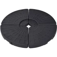 vidaXL Pied de parasol en éventail 4 pcs. noir