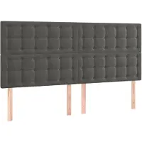 vidaXL Têtes de lit 4 pcs. Gris foncé 80x5x78/88 cm velours