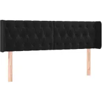 vidaXL Tête de lit avec oreilles noir 163x16x78/88 cm velours