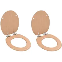 vidaXL Sièges de toilette 2 pcs. avec couvercle Soft-Close MDF design bambou
