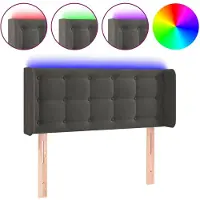 vidaXL Tête de lit LED gris foncé 93x16x78/88 cm velours