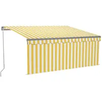 vidaXL Store manuel rétractable avec store & LED 3,5x2,5 m jaune blanc