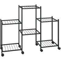 vidaXL Jardinière avec roues 83x25x63,5 cm Noir Fer