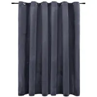 vidaXL Rideau occultant et anneaux métal Velours Anthracite 290x245 cm