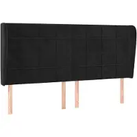 vidaXL Tête de lit avec oreilles noir 183x23x118/128 cm velours
