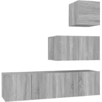 vidaXL Ensemble de 4 meubles TV Gris Sonoma Bois composite