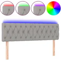 vidaXL Tête de lit LED gris clair 144x7x78/88 cm Tissu