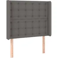 vidaXL Tête de lit avec oreilles Gris 93x16x118/128 cm Similicuir