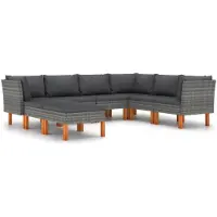 vidaXL Canapé de jardin avec coussins Poly Rattan Loungesofa Loungemöbel Gartenmöbel
