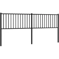 vidaXL Tête de lit en métal noir 193 cm