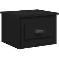 vidaXL Table de chevet murale noir 41,5x36x28 cm