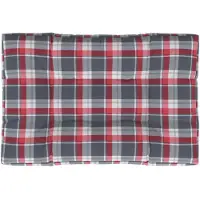 vidaXL Coussin de palette motif à carreaux rouge 120x80x12 cm tissu