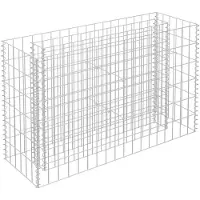 vidaXL Lit surélevé à gabion Acier galvanisé 90x30x60 cm