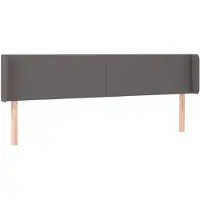 vidaXL Tête de lit avec oreilles Gris 203x16x78/88 cm Similicuir