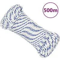 vidaXL Corde de bateau Blanc 3 mm 500 m Polypropylène