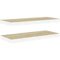 vidaXL Étagères flottantes 2 pcs chêne et blanc 80x23,5x3,8 cm MDF