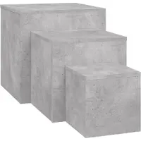 vidaXL Tables d'appoint 3 pcs Gris béton Bois d’ingénierie