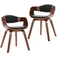 vidaXL Chaises de salle à manger 2 pcs. Bois courbé et similicuir