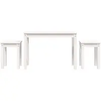 vidaXL Tables gigognes 3 pcs Blanc Bois de pin massif