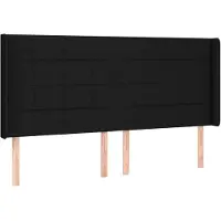 vidaXL Tête de lit avec oreilles noir 163x16x118/128 cm Tissu