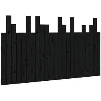 vidaXL Tête de lit murale noire 146,5x3x80 cm pin massif