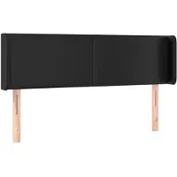 vidaXL Tête de lit avec oreilles Noir 147x16x78/88 cm Similicuir