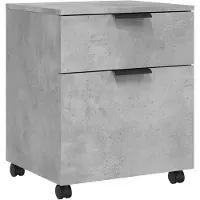 vidaXL Classeur mobile avec roues Gris béton 45x38x54 cm