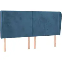 vidaXL Tête de lit avec oreilles bleu foncé 203x23x118/128 cm velours
