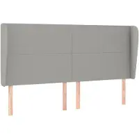 vidaXL Tête de lit avec oreilles gris clair 163x23x118/128 cm Tissu
