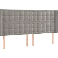 vidaXL Tête de lit avec oreilles gris clair 203x16x118/128 cm velours
