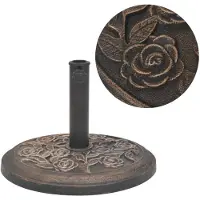 vidaXL Pied de parasol Résine Rond Bronze 9 kg