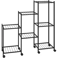 vidaXL Jardinière avec roues 83x25x83,5 cm Noir Fer
