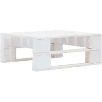 vidaXL Repose-pied palette de jardin bois blanc