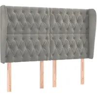 vidaXL Tête de lit avec oreilles gris clair 163x23x118/128 cm velours