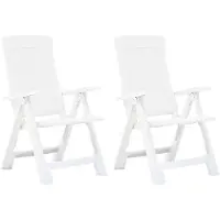 vidaXL Chaises de jardin réglables 2 pcs. Plastique blanc