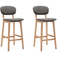 vidaXL Tabouret de bar 2 pcs tissu gris clair