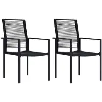 vidaXL Chaises de jardin 2 pcs. PVC rotin noir