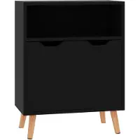 vidaXL Sideboard noir brillant 60x30x72 cm Bois composite