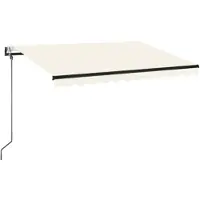 vidaXL Store automatique avec LED et capteur de vent 350 x 250 cm, couleur crème