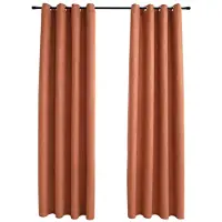 vidaXL Rideaux occultants et anneaux en métal 2 pcs Rouille 140x245 cm