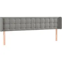 vidaXL Tête de lit avec oreilles gris clair 203x16x78/88 cm velours
