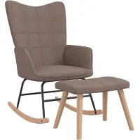 vidaXL Chaise à bascule avec tabouret Taupe Tissu