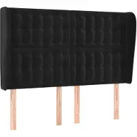 vidaXL Tête de lit avec oreilles noir 147x23x118/128 cm velours