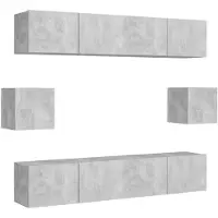 vidaXL Ensemble de 6 meubles TV en bois gris béton