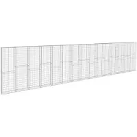 vidaXL Mur à gabion avec couvercles Acier galvanisé 900x50x200 cm