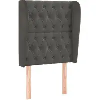 vidaXL Tête de lit avec oreilles gris foncé 83x23x118/128 cm velours