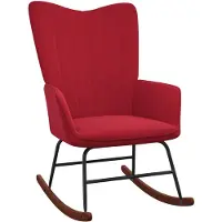 vidaXL Chaise à bascule Rouge bordeaux Velours