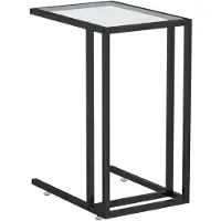 vidaXL Table d'appoint ordinateur Transparent 50x35x65 cm Verre trempé