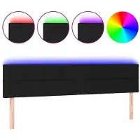 vidaXL Tête de lit LED noir 160x5x78/88 cm Tissu